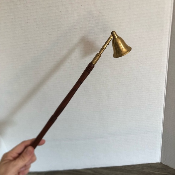 Vtg Brass and Wood Candle Snuffer - Picture 9 of 16